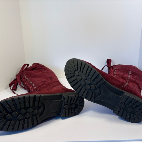 Steampunk Whimsigoth Fairy Pirate Tall Lace-Up Boots with Silky Ribbon Sz 9 - Picture 6 of 13